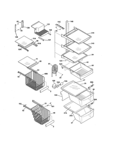 Shelves Diagram and Parts List for 25354663408  Kenmore Refrigerator