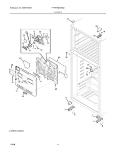 Cabinet Diagram and Parts List for FFTR1425VW02  Frigidaire Refrigerator