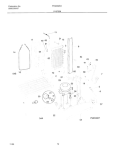 System Diagram and Parts List for OEMF3-FRS26ZXHD1  Frigidaire Refrigerator