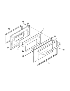 Lower Door Diagram and Parts List for TGO336BGW3  Tappan Range