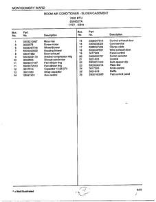 Room Air Conditioner - Slider/casement Page 4 Diagram and Parts List for 5068007A  Frigidaire Air Conditioner