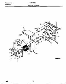 Air Handling Parts Diagram and Parts List for GAS185FSA1  Uni Air Conditioner