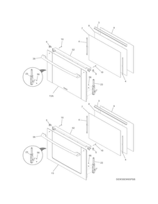 Doors Diagram and Parts List for EI30EW45PSC  Electrolux Wall Oven