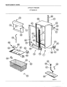 Upright Freezer Page 5 Diagram and Parts List for 46658C  Frigidaire Freezer