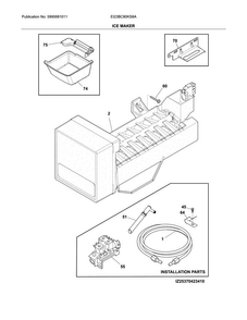 Ice Maker Diagram and Parts List for EI23BC80KS8A  Electrolux Refrigerator