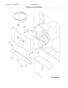 Dispenser Diagram and Parts List for FGHB2866PFMA  Frigidaire Refrigerator