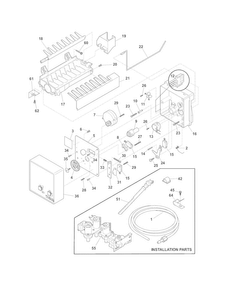 Ice Maker Diagram and Parts List for FFHS2612LS6  Frigidaire Refrigerator