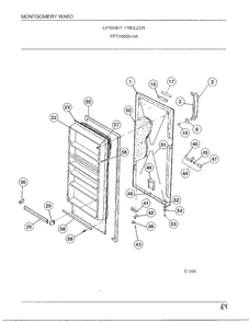 Upright Freezer Diagram and Parts List for 46659A  Frigidaire Freezer