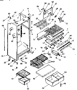 Cabinet Diagram and Parts List for 2538791290-1987  Kenmore Refrigerator