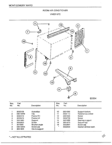 Room Air Conditioner Page 7 Diagram and Parts List for 5187C  Frigidaire Air Conditioner