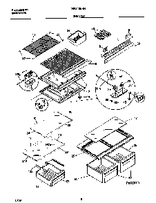 Shelves Diagram and Parts List for WRT16NRHW6  Westinghouse Refrigerator