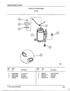 Room Air Conditioner Page 4 Diagram and Parts List for 5178A  Frigidaire Air Conditioner
