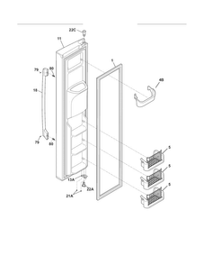 Freezer Door Diagram and Parts List for FPUS2698LF2  Frigidaire Refrigerator