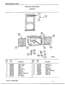 Room Air Conditioner Page 5 Diagram and Parts List for 5367B  Frigidaire Air Conditioner