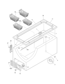 Cabinet Diagram and Parts List for FFN15M5HWG  Frigidaire Freezer