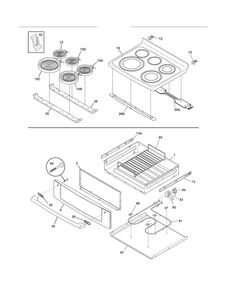 Top/drawer Diagram and Parts List for CEI30EF5GSH  Electrolux Range