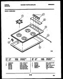 COOKTOP PARTS Diagram and Parts List for 14-3028-00-02  Tappan Cooktop