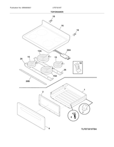 Part Location Diagram of 5304508976 Frigidaire MAIN TOP