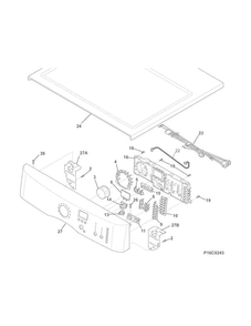 Controls/top Panel Diagram and Parts List for EIMED55IIW3  Electrolux Dryer