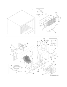 System Diagram and Parts List for 25360022412  Kenmore Refrigerator