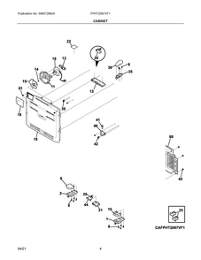 Cabinet Diagram and Parts List for FPHT2097VF1  Frigidaire Refrigerator