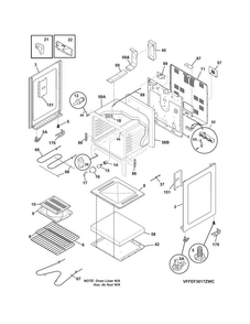 Body Diagram and Parts List for FFEF3017ZWD  Frigidaire Range