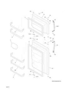 Doors Diagram and Parts List for 25360505510  Kenmore Refrigerator