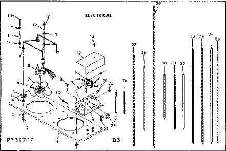 Electrical Diagram and Parts List for 867736762  Frigidaire Furnace