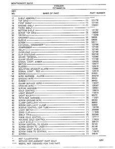 Freezer Page 4 Diagram and Parts List for 46467A-7  Frigidaire Freezer