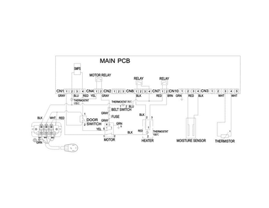 Wiring Diagram Diagram and Parts List for CFRE4120SW  Frigidaire Dryer