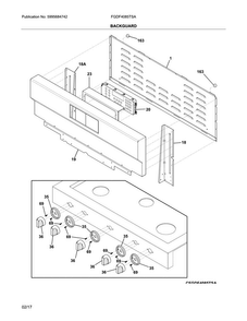 Backguard Diagram and Parts List for FGDF4085TSA  Frigidaire Range