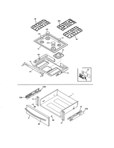 Top/drawer Diagram and Parts List for CGDS3065PFD  Frigidaire Range