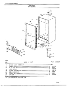 Freezer Page 5 Diagram and Parts List for 46157A-7  Frigidaire Freezer