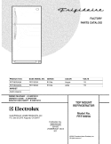 COVER Diagram and Parts List for FRT18G5AQA  Frigidaire Refrigerator