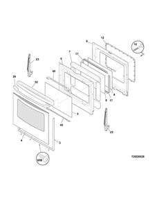 Door Diagram and Parts List for CWEF3007TWA  Frigidaire Range