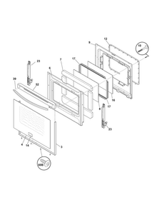 Door Diagram and Parts List for CGEF3030PWA  Frigidaire Range