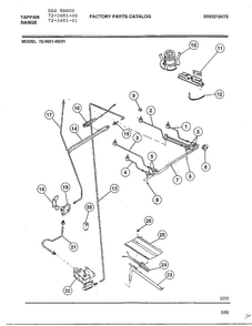 Gas Range Page 6 Diagram and Parts List for 72-3651-00  Tappan Range