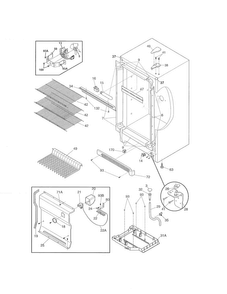 Cabinet Diagram and Parts List for FFUH21F2NWA  Frigidaire Freezer