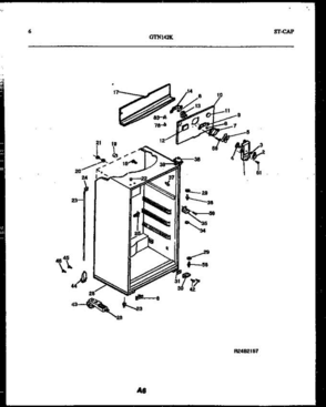04 - Cabinet Parts Diagram and Parts List for GTN GTL142BK2 Frigidaire Refrigerator