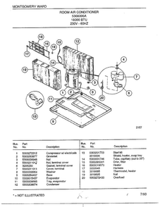 Room Air Conditioner Page 5 Diagram and Parts List for 5368000A  Frigidaire Air Conditioner