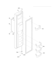 Freezer Door Diagram and Parts List for FFHS2312NS1  Frigidaire Refrigerator