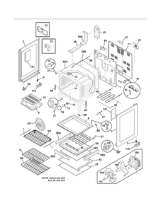 Body Diagram and Parts List for FGEF3042KFJ  Frigidaire Range