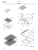 SHELVES Diagram and Parts List for FRT18B4AZ8  Frigidaire Refrigerator