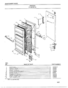 Freezer Diagram and Parts List for 43157A-7  Frigidaire Freezer