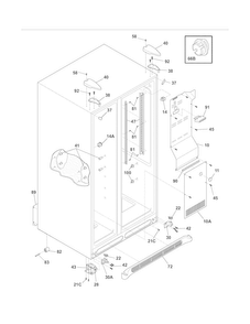 Cabinet Diagram and Parts List for FRS6HR45KS7  Frigidaire Refrigerator