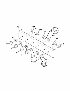 Controls Diagram and Parts List for 79043043400  Kenmore Cooktop