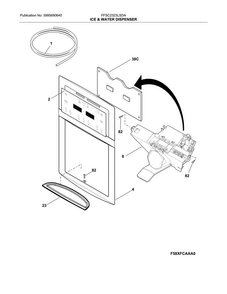 Dispensor Diagram and Parts List for FFSC2323LSDA  Frigidaire Refrigerator