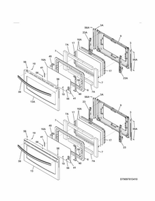 Doors Diagram and Parts List for 79097223410  Kenmore Range