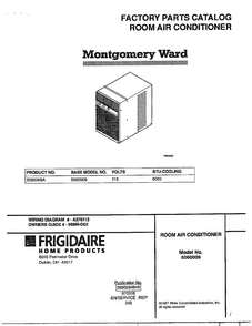 Room Air Conditioner Diagram and Parts List for 5060009  Frigidaire Air Conditioner
