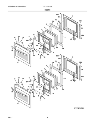 Part Location Diagram of 5304512968 Frigidaire HANDLE